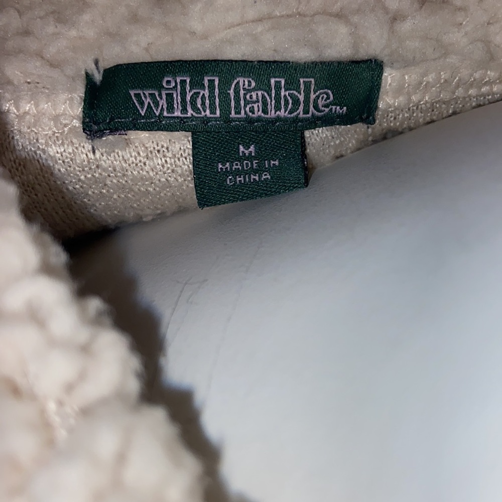 Teddy tan zip up pullover sweatshirt size medium - Picture 4 of 7